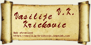 Vasilije Kričković vizit kartica